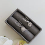 NOVA | Wedding Collection - Zirconia Square Dangle Hoop Earrings - Anting Wanita