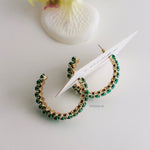 NIKI | Colour Collection - Zirconia Green Hoop Earrings - Anting Wanita