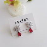 MILLA | Colour Collection - Zirconia Red Dangle Earrings - Anting Wanita