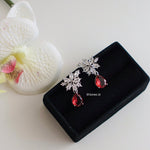 MILLA | Colour Collection - Zirconia Red Dangle Earrings - Anting Wanita