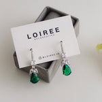 WREN | Colour Collection - Zirconia Green Drop Hook Earrings - Anting Wanita