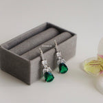 WREN | Colour Collection - Zirconia Green Drop Hook Earrings - Anting Wanita