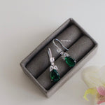WREN | Colour Collection - Zirconia Green Drop Hook Earrings - Anting Wanita