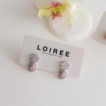 CORAL | Colour Collection - Zirconia Pink Flower Stud Earrings - Anting Wanita