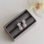 CORAL | Colour Collection - Zirconia Pink Flower Stud Earrings - Anting Wanita