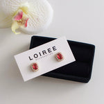 KANA | Colour Collection - Zirconia Red Stud Earrings - Anting Wanita