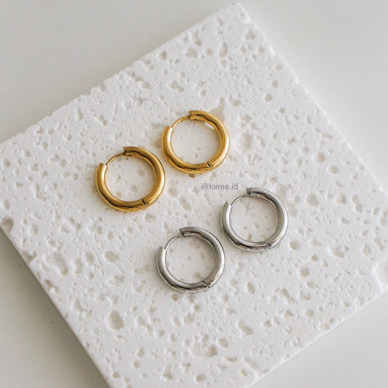 BYEOL | Everyday - Gold Plated Classic Hoop Earrings - Anting Wanita