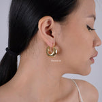 MARU | Everyday - Gold Plated Chunky Hoop Earrings - Anting Wanita