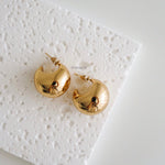 YUME | Everyday - Gold Plated Round Chunky Stud Earrings - Anting Wanita