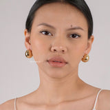 YUME Round Chunky Stud Earrings - Gold Plated