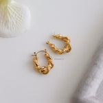 CESTER | Everyday - Gold Plated Croissant Hoop Earrings