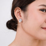 BELLE | Wedding Collection - Zirconia Pearl Flower Stud Earrings