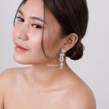 SELENE Zirconia Long Dangle Earrings - Wedding