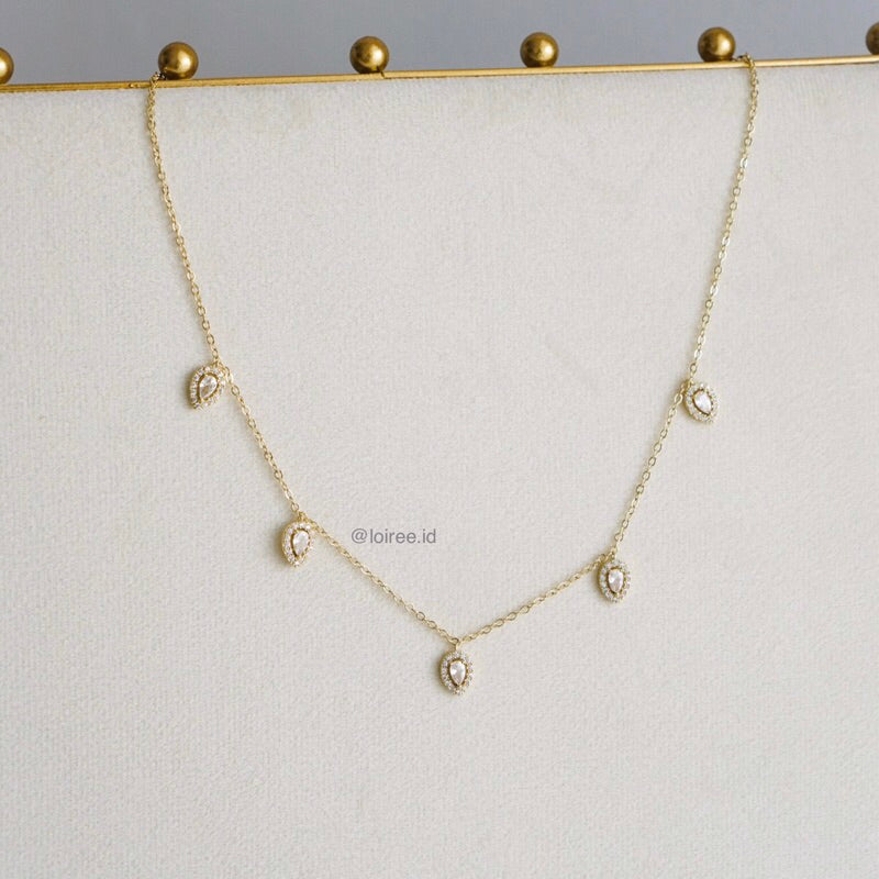 ANYA | Everyday - Zirconia Water Drop Chain Necklace