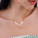 HARU | Lunar - Gold Plated Pearl Chain Necklace