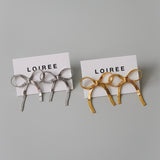 BRYNN Ribbon Bow Earrings - Gold Plated