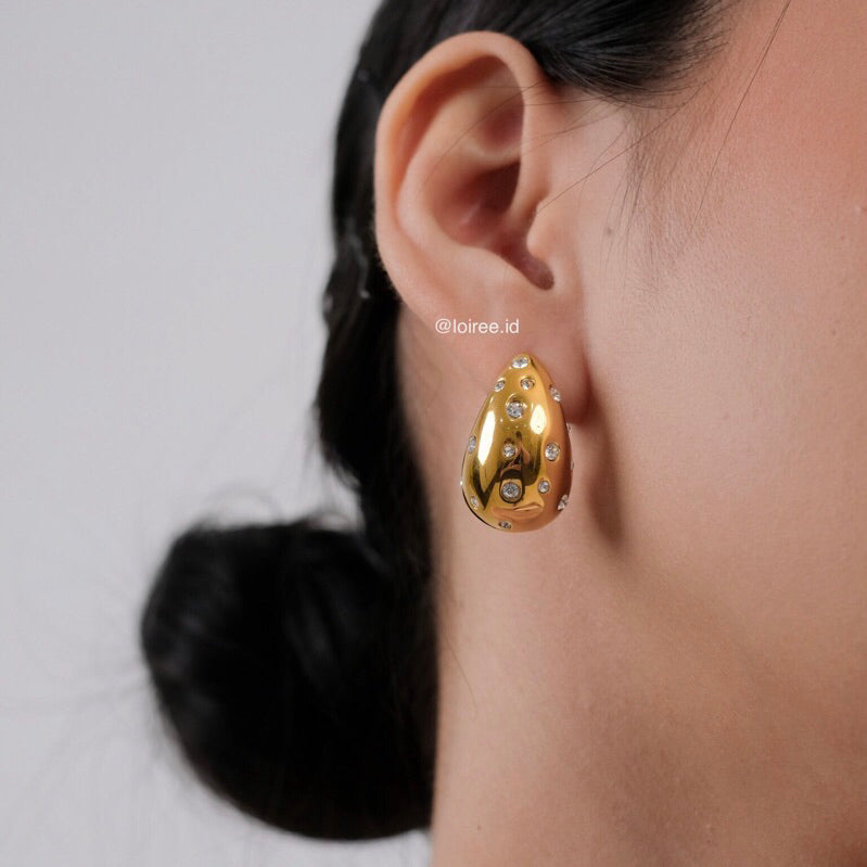 FOSTER Chunky Teardrop Earrings - Gold Plated