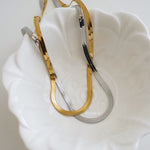 CADEN Herringbone Snake Necklace - Gold Plated