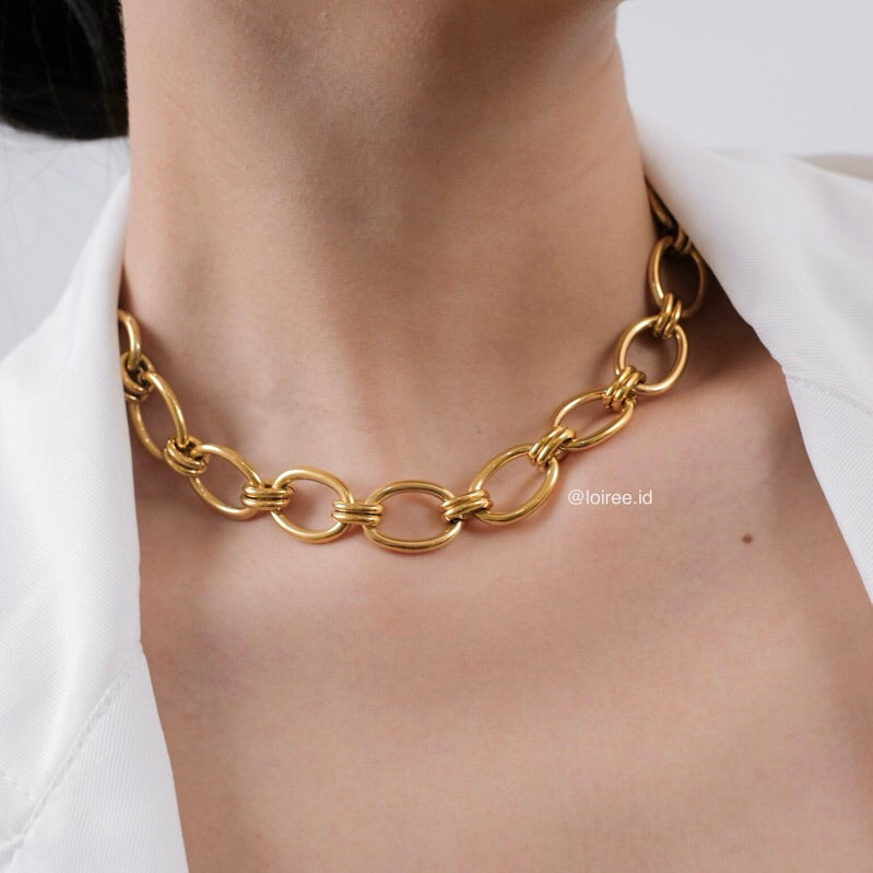 FIGARO Golden Chain Necklace Bracelet - Gold Plated