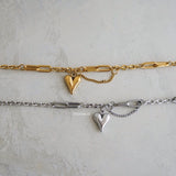 LAINEY Heart Link Chain Necklace - Gold Plated