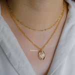 DANDELION Pendant Double Layer Necklace - Gold Plated