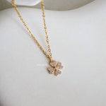 LUCKY FOUR LEAF Pendant Chain Necklace - Gold Plated