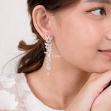 KHLOE Zirconia Long Dangle Earrings - Wedding