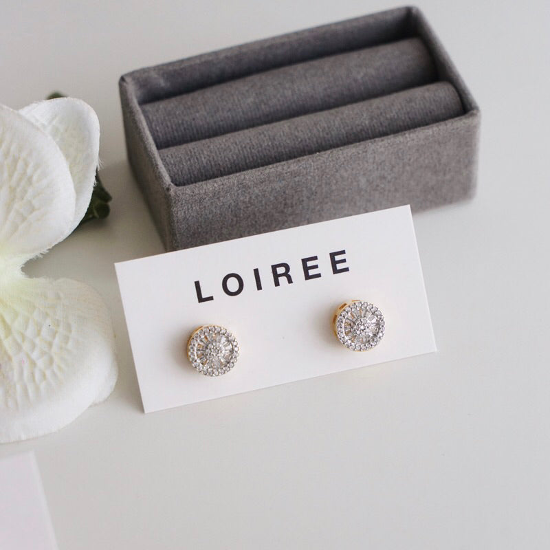 VERIN | Wedding Collection - Zirconia Round Stud Bridal Earrings