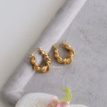CESTER | Everyday - Gold Plated Croissant Hoop Earrings