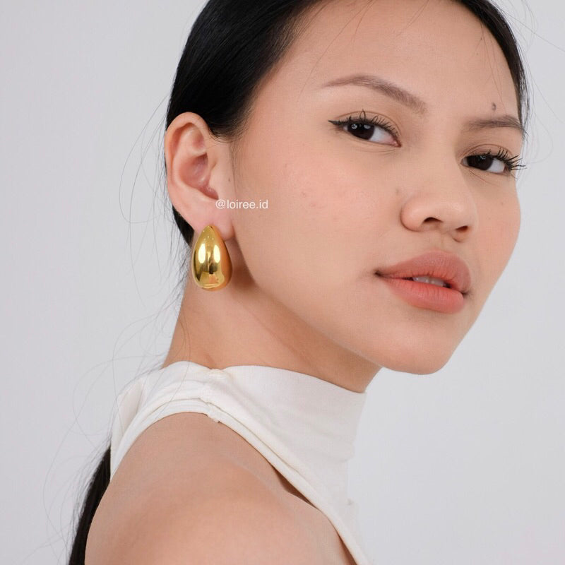 RICCI Chunky Droplet Earrings - Gold Plated