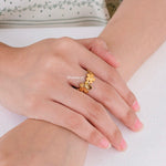 KEIKA | Lunar - Gold Plated Flower Rings