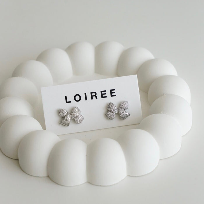 NANCY | Everyday - Zirconia Ribbon Bow Earrings