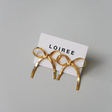 BRYNN Ribbon Bow Earrings - Gold Plated