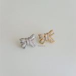 BELINDA | Wedding - Zirconia Ribbon Bow Earrings