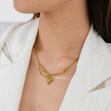 LAINEY Heart Link Chain Necklace - Gold Plated