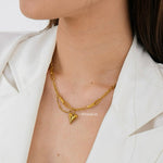 LAINEY Heart Link Chain Necklace - Gold Plated