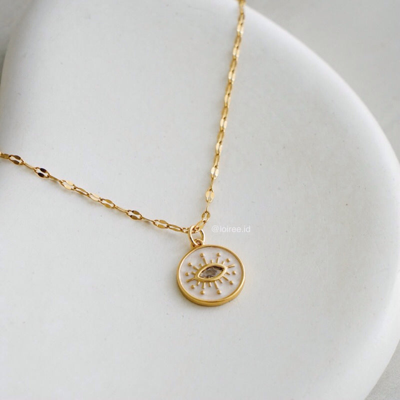 EVIL EYE Pendant Chain Necklace - Gold Plated