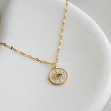 EVIL EYE Pendant Chain Necklace - Gold Plated
