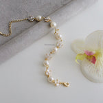 PALMER Bracelet - Gold Plated Zirconia Pearl Bracelet