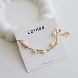 LAURA Double Layer Freshwater Pearl Bracelet - Gold Plated