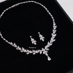 FRANCES | Wedding - Zirconia Bridal Necklace Earrings Set