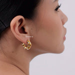 BENSON Round Hoop Earrings - Gold Plated