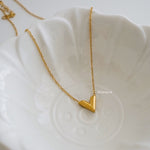 V Pendant Chain Necklace - Gold Plated