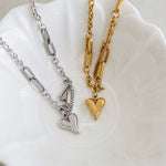LAINEY Heart Link Chain Necklace - Gold Plated