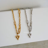 LAINEY Heart Link Chain Necklace - Gold Plated
