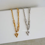 LAINEY Heart Link Chain Necklace - Gold Plated