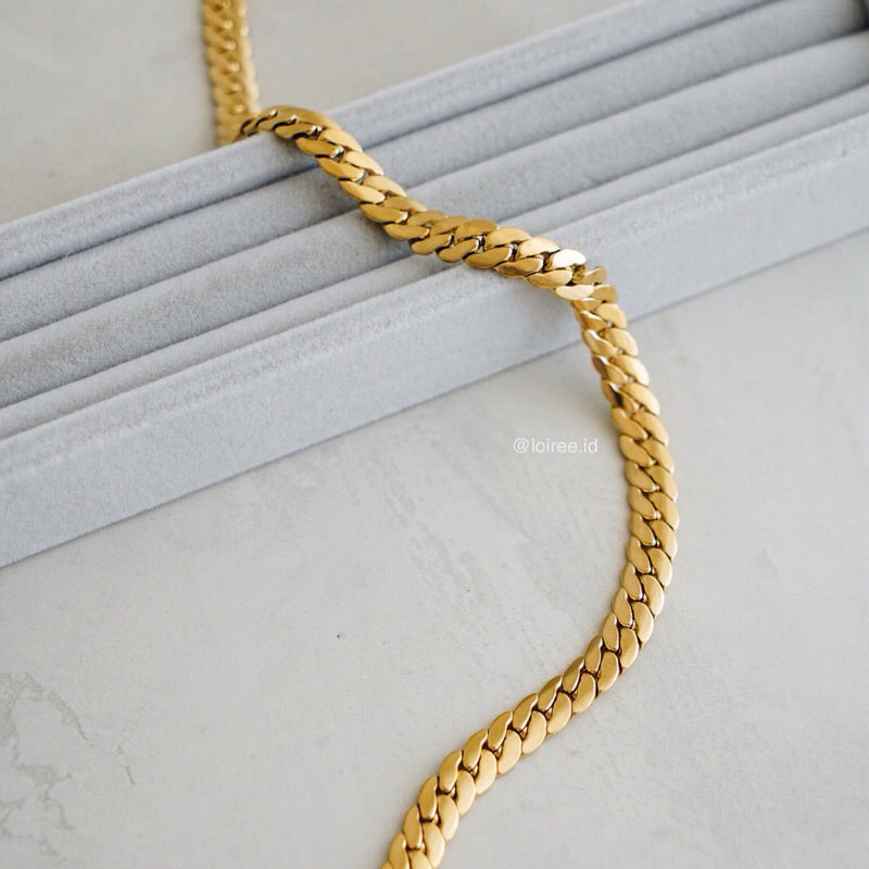 GAVIN 6mm Curb Chain Necklace - Gold Plated