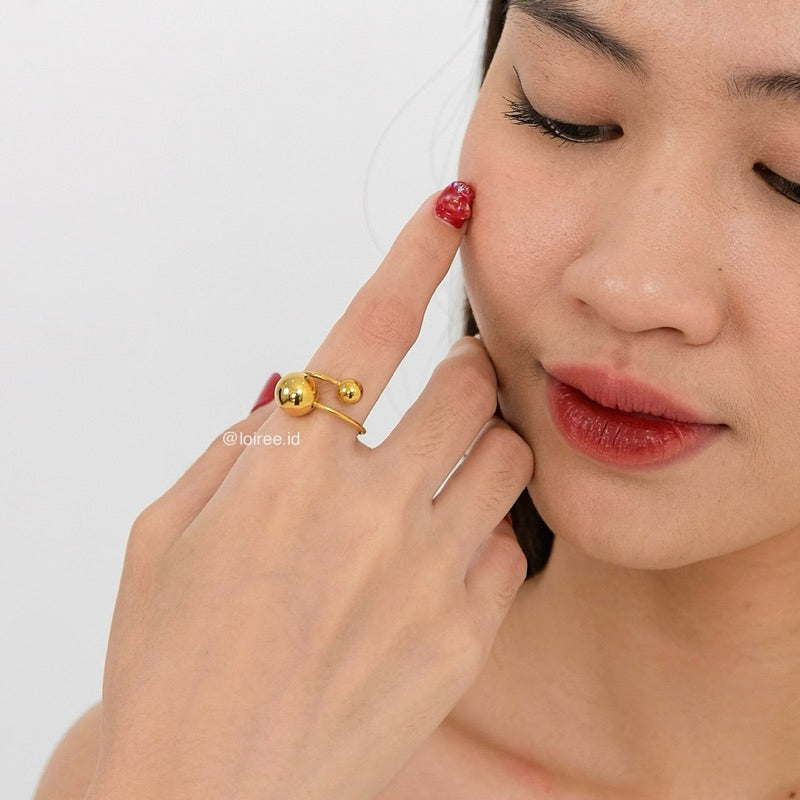 OWEN Adjustable Ball Ring - Gold Plated