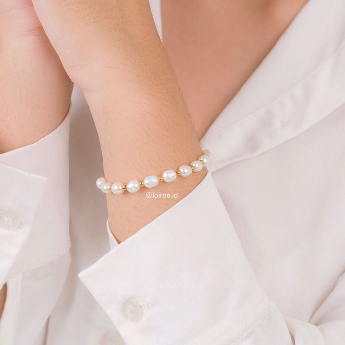 PERLA Bracelet | Everyday - Gold Plated Freshwater Pearls Adjustable