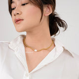 COSMO Necklace & Bracelet | Everyday - Gold Plated Freshwater Pearl Beaded Chain
